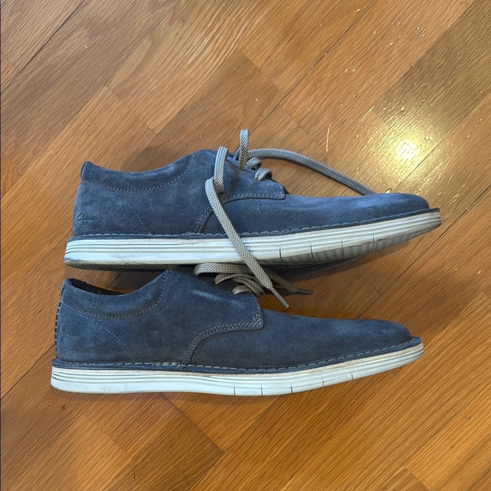 Clarks Blue and White Oxfords with Casual Elegance